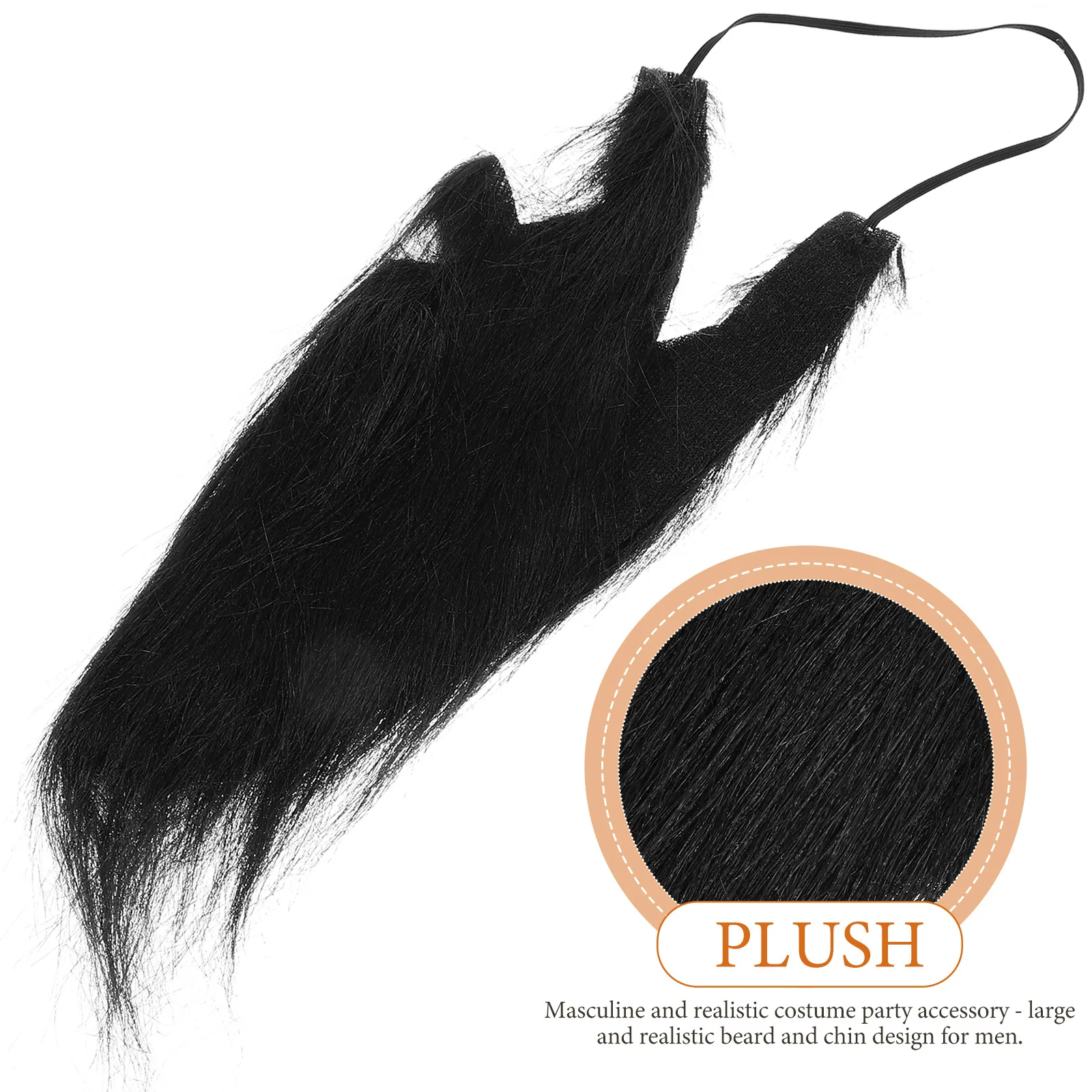หนวดปลอมสีดำขนาดใหญ่เหมือนจริงสำหรับผู้ชาย ชุดฮาโลวีน อุปกรณ์ประกอบคอสเพลย์ หนวดปลอมสำหรับงานปาร์ตี้