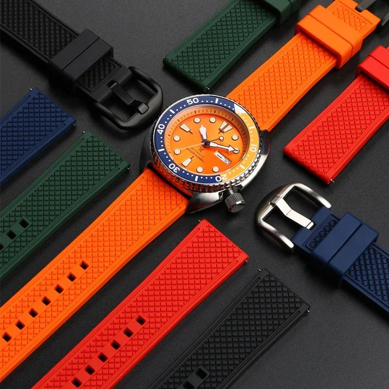 المطاط حزام الساعات ل Seiko IWC رولكس الهراء حزام أساور موضة العالمي رجالي غواص سيليكون ساعة رياضية الفرقة 20 مللي متر 22 مللي متر