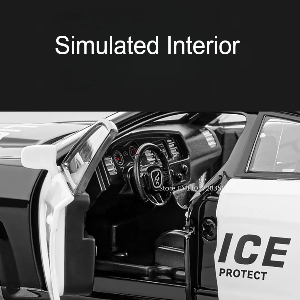 1:32 cargador M8 modelo de juguete coches de policía en miniatura aleación Diecast Mini vehículos sonido luz puertas abiertas tirar hacia atrás para niños regalos