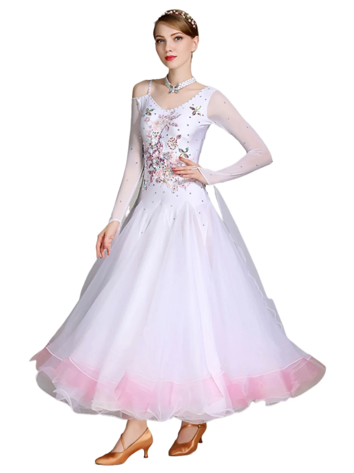 

2025 Newest Woman Ballroom Dance Competition Dress Dance Ballroom Waltz Standard Dance Dress Women Ballroom Dress S7020