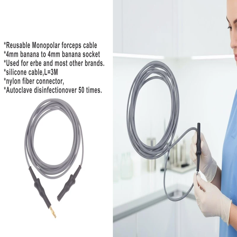 

Силиконовый нейлоновый кабель 3M ESU-012a, многоразовый монополярный соединительный кабель, монополярный соединительный кабель с разъемами 4 мм (банан) на 4 мм (банан)