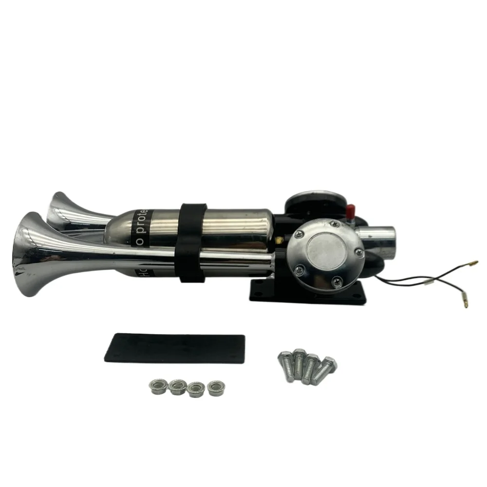 

Double Tube Rocket Artillery Air Horn Air Tank Car Horn 12V/24V Truck Air Horn Extended Sound Ear