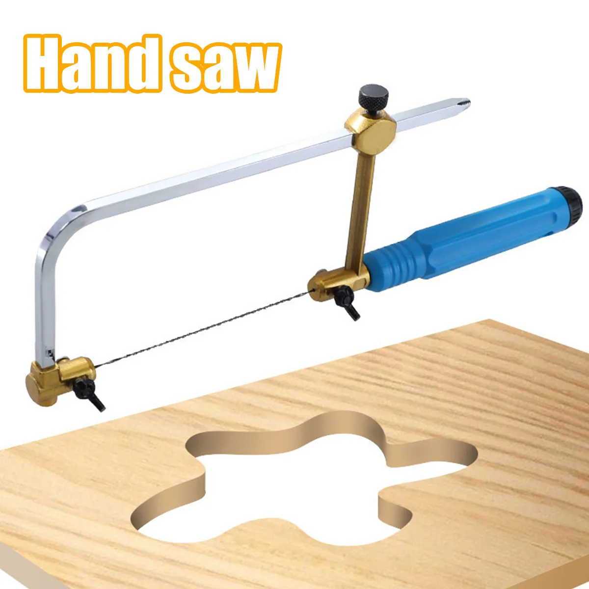 Coping Saw Heavy Duty Metal Hand Saw Fast Cutting Non-slip Hacksaw with 16 Replacement Steel Saw Blade Woodworking Tool