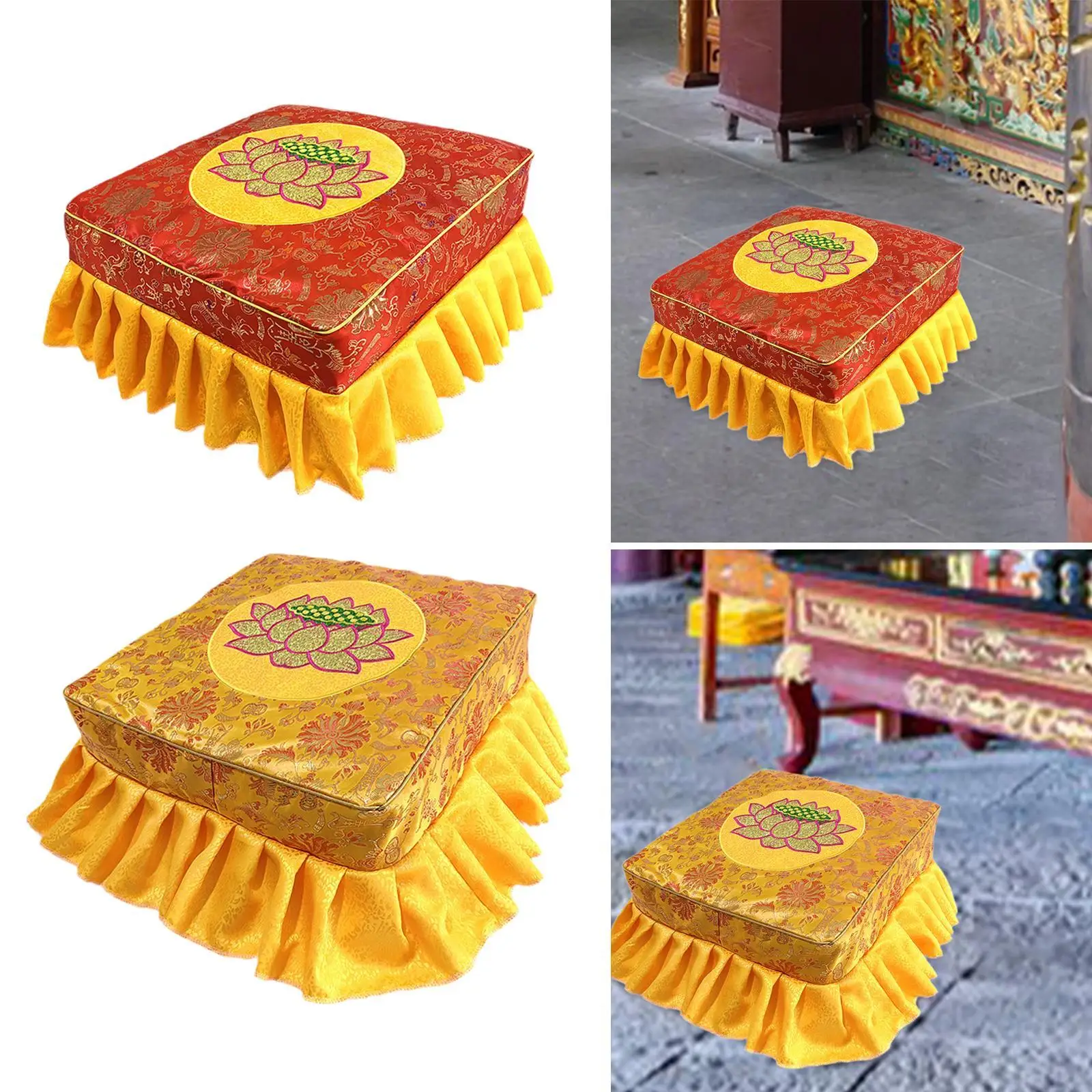 Meditation Floor Stool with Detachable Washable Cover Kneeling Meditation Stool for Sitting Praying Deep Meditation Relaxing
