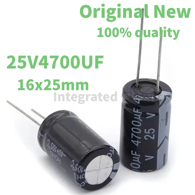 （5/10/20pcs）100% New 25V4700UF 16x25mm 4700UF 25V original Through-hole aluminum electrolytic capacitor