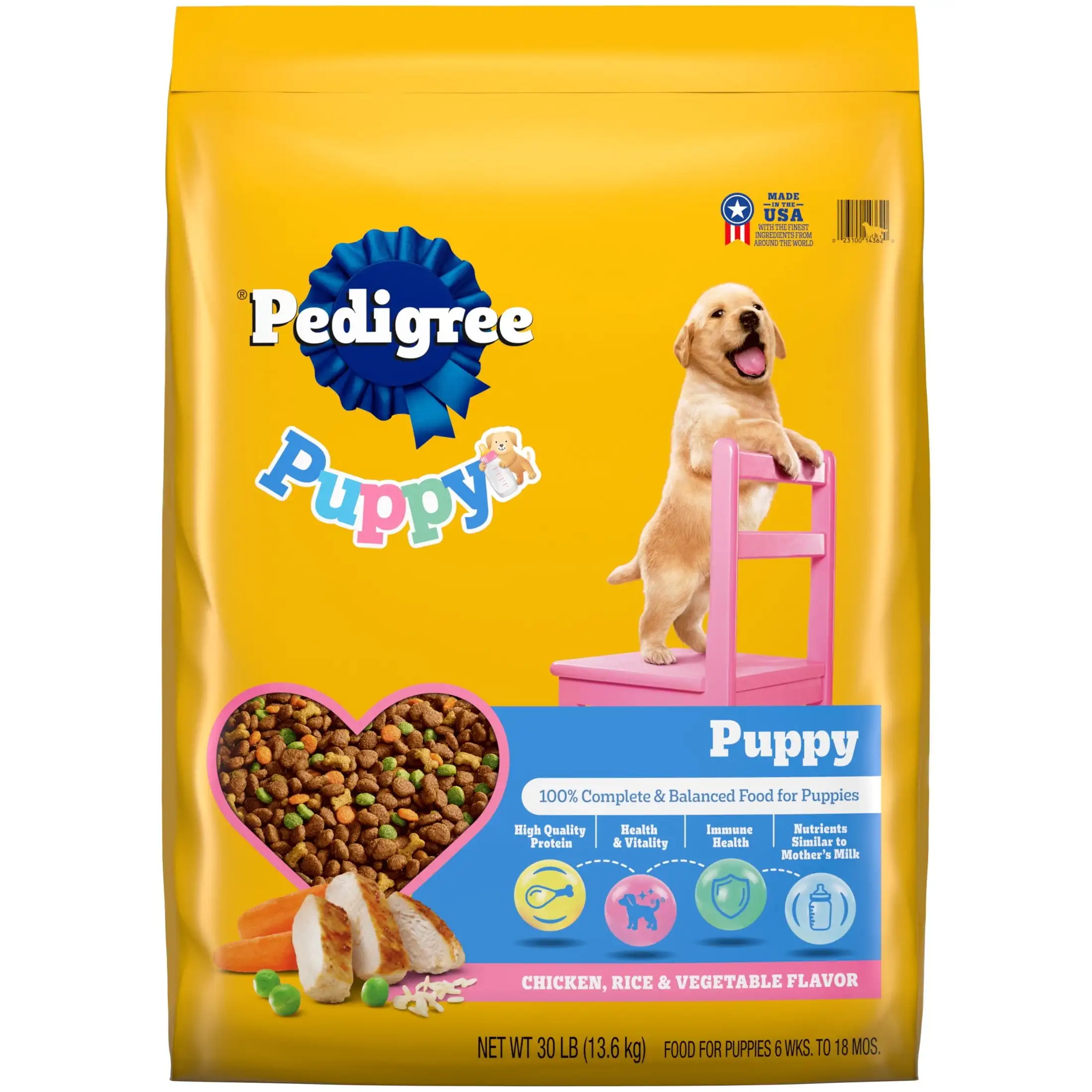 

Puppy Growth and Protection Chicken and Vegetable Dry Dog Food for Puppies, 30 lb Bag