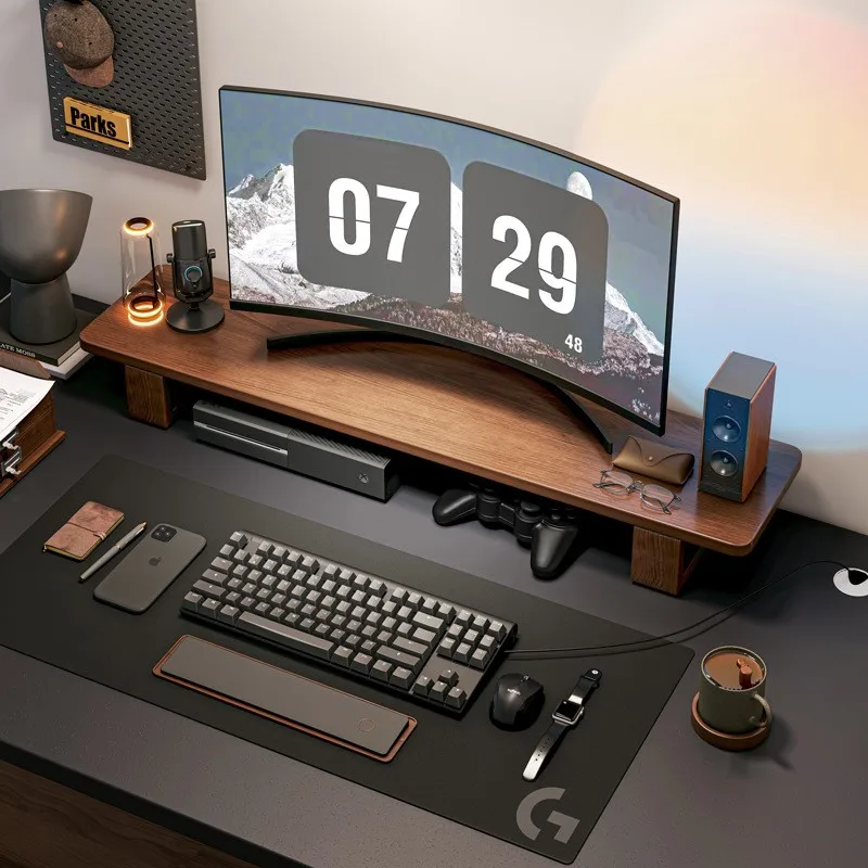No Installation Solid Wood Computer Height Stand Stable Load-bearing Desktop Monitor Screen Pad Shelf Laptop Raised Base