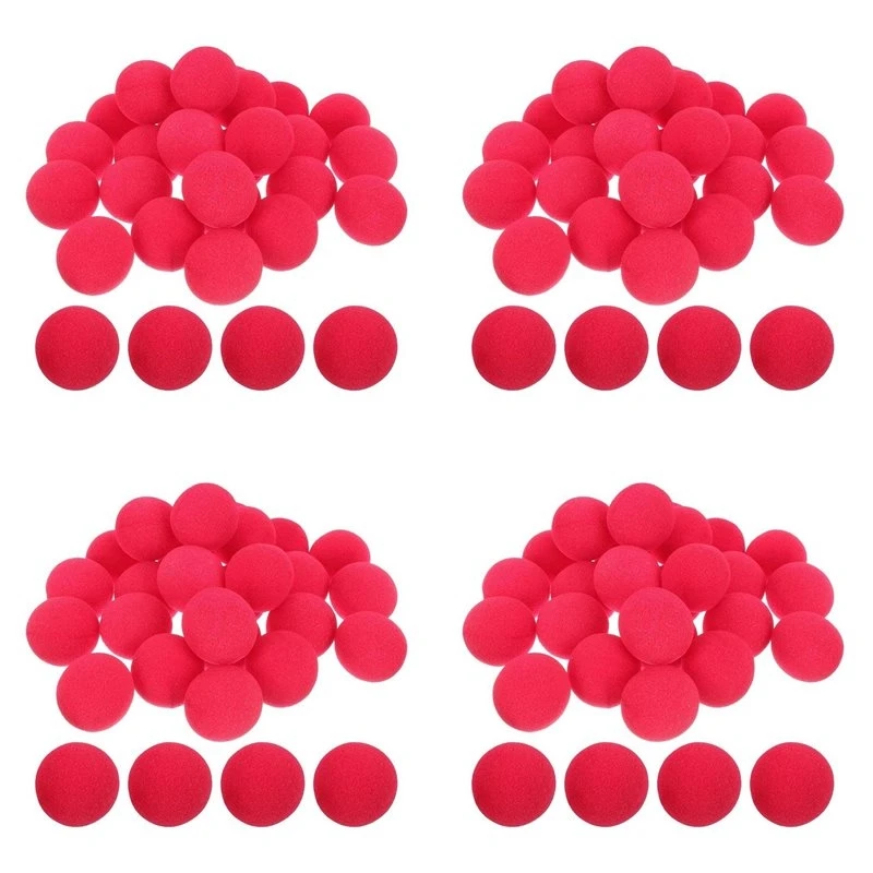ABFU-400 Pcs Clown Nose Balls Red Foam Sponge Clown Nose For Circus Accessories, Carnival Masquerade Cosplay Party Supplies