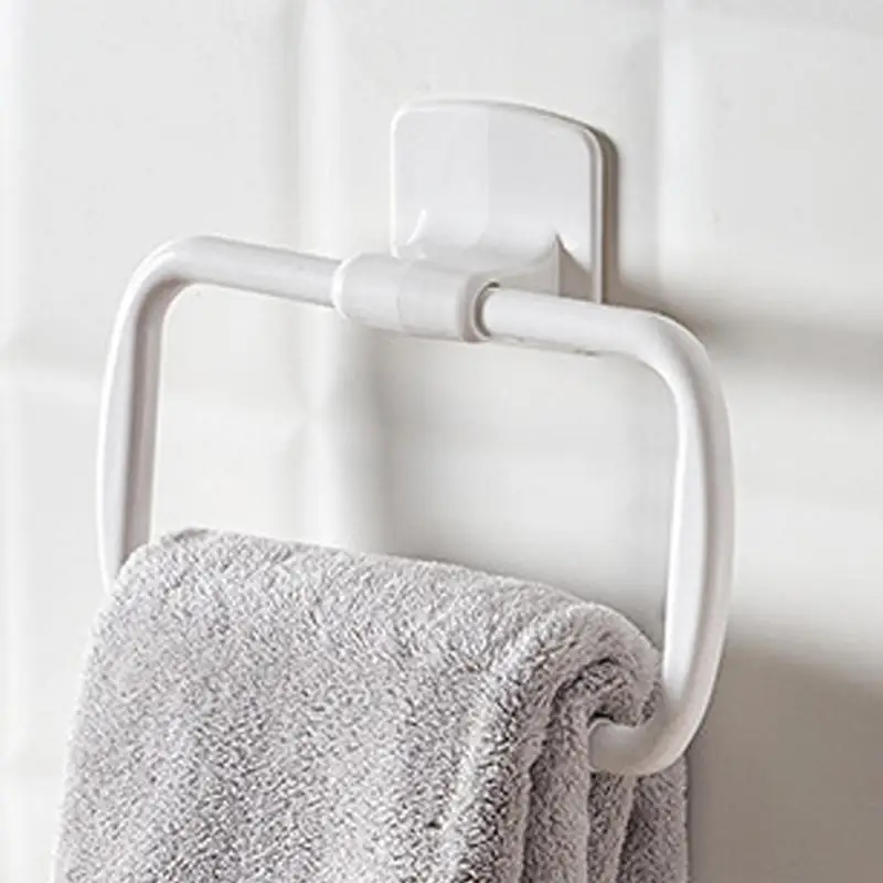 Wall Towel Rack Towel Bar Bathroom Wall Adhesive Rag Rack Dish Washing Rag Organizer Space-Saving Bathing Towel Rack For Shower