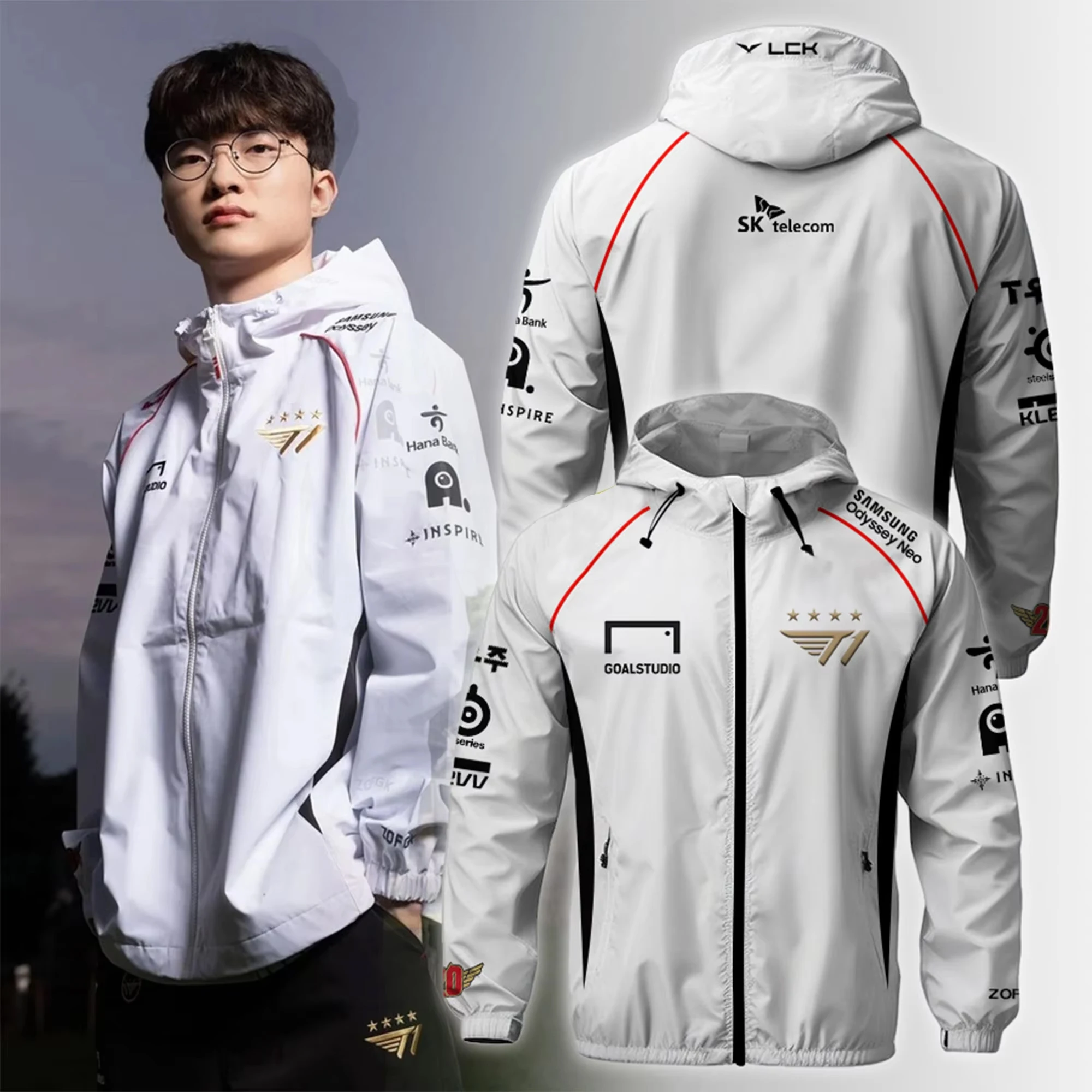 Hot Sale Of HardsheT1 Worlds Uniform Esports Team Jersey LOL Games Faker Fan Support Unisex Oversized Hooded Jacket Custom Name