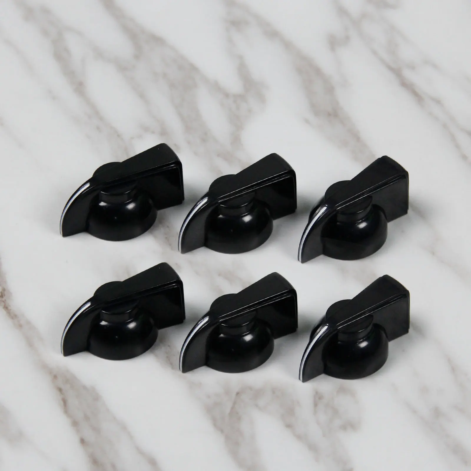 FLEOR 6pcs Big Chicken Head Knobs Amplifier Amp Guitar Effect Pedal Knobs ,Red/Black/White Choose