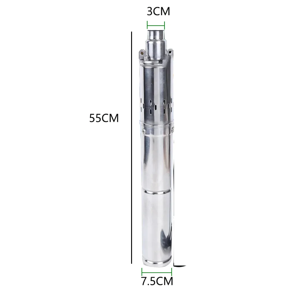 Imagem -04 - Solar dc Deep Well Pump Flow Bomba Submersível de para Solar Mppt Built Controller 2000l h 150w 370w 460w 750w Aço Inoxidável