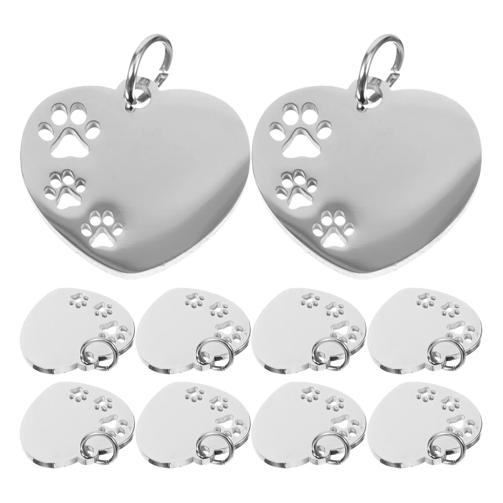 

10 Pcs Pet Dog Tag Id Tags Blank Collar for Pets Identification Engraving Charms Metal