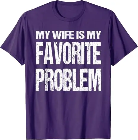 Y2k „Ehefrau“ Sarkastisches Witz-T-Shirt, Humor „Ich liebe meine Frau“ Grafik-T-Shirt, Persönlichkeit „Meine Frau ist mein liebstes Problem“ Lustiges Shirt – Detail 14