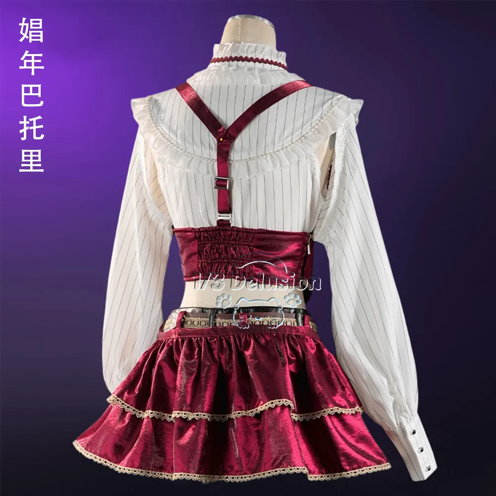 

Shounen Bathory Ergi Cosplay Costume Full Set Red Black Aristocrat Women Girls Sexy Elegant Halloween Dress Suit 1/3 Delusion