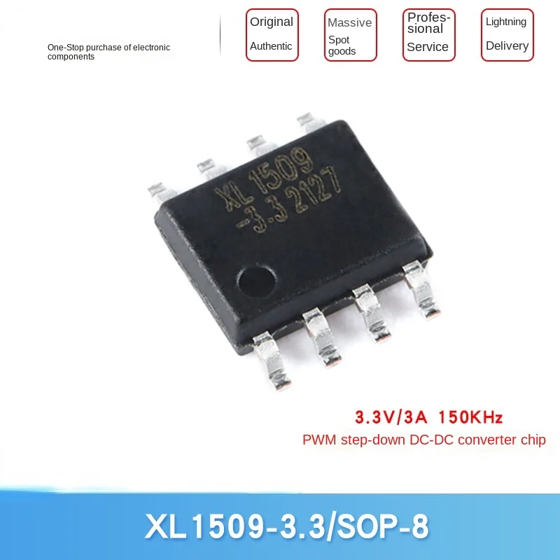 

Original XL1509-3.3 SOP-8 3.3V/3A 150KHz PWM step-down DC-DC conversion chip 10PCS