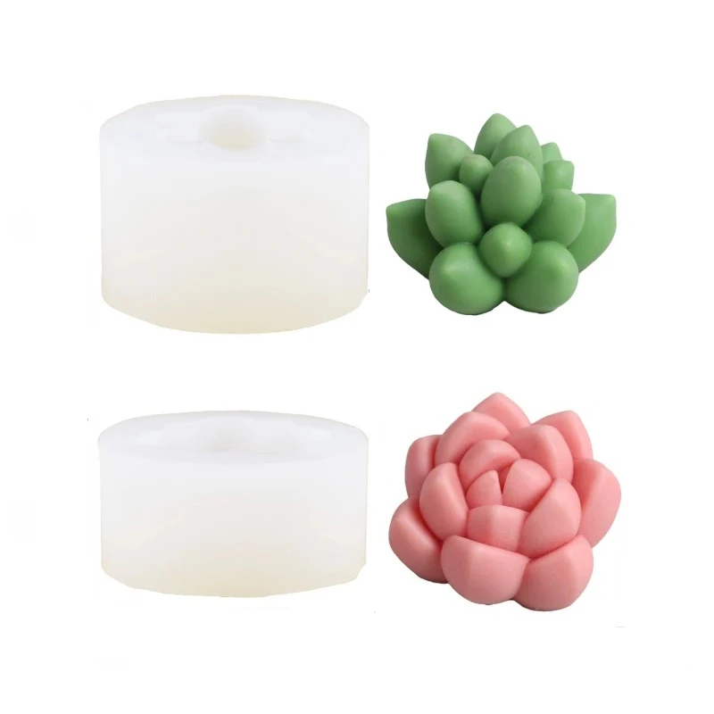 3D Sukkulente Silikon Kerze Form DIY Pflanze Blume Seife Duftenden Gips Harz Handwerk Zement Gussform Valentinstag Geschenk