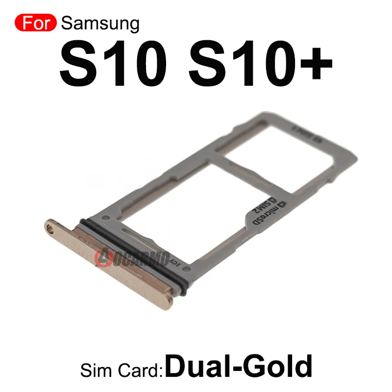 Nero blu argento singolo + doppio vassoio Sim Slot per scheda SIM MicroSD per Samsung Galaxy S10 Plus S10 + S10E parte di ricambio