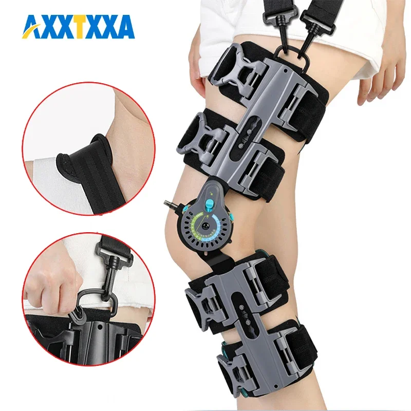 Hinged Knee Brace ROM Knee Immobilizer Leg Braces Orthopedic Patella Knee Immobilizer Brace Support Orthosis