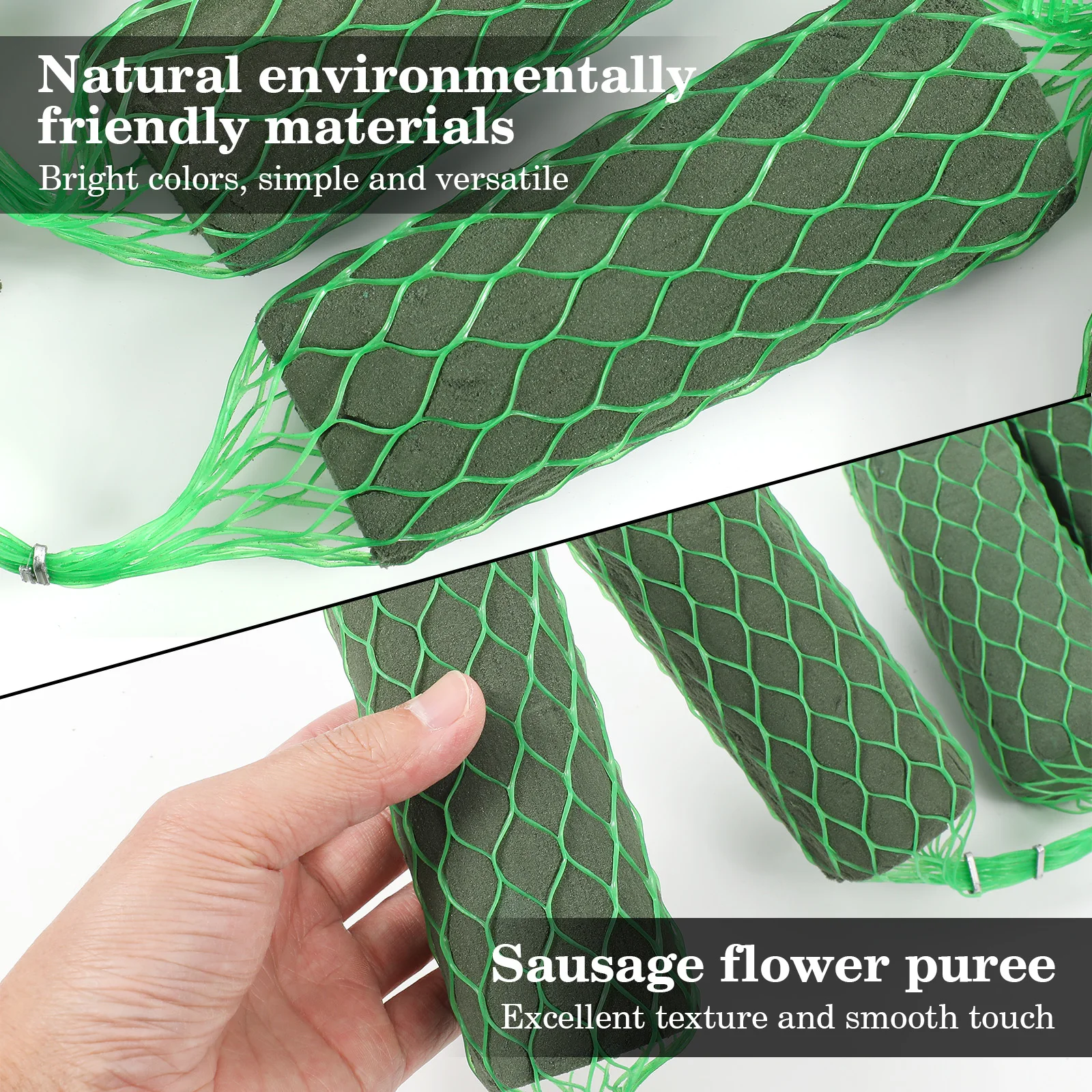 

14 Shaped Mud Bricks for Crafts Floral Decor Sausage Spume Tool Decor Flower Brick Bouquet Green Flexible Water Holding