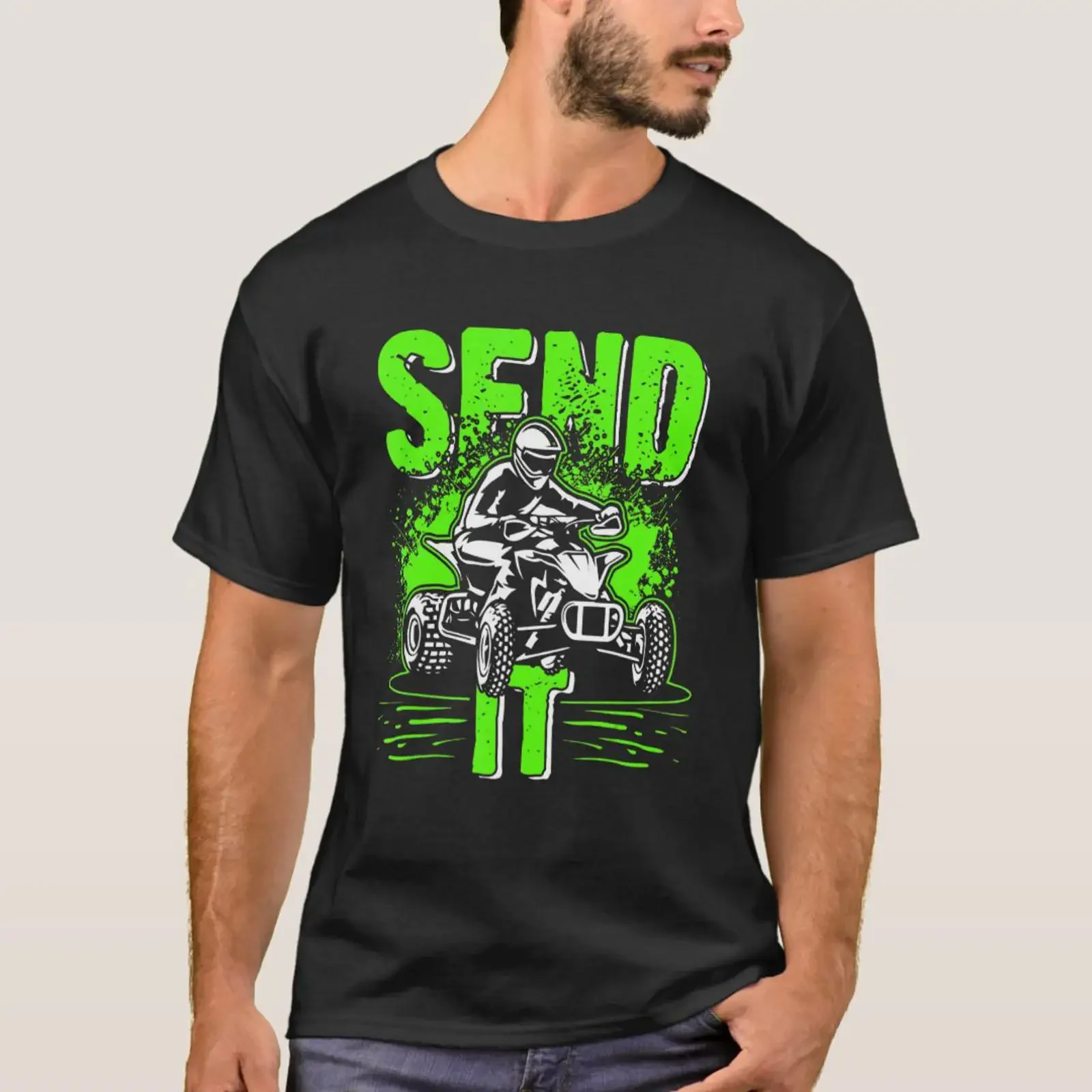 Send It ATV Quad Bike Racing MX Four Wheelers Ri T Shirt vintage Washed Comfortable streetwear Slightly Breathable
