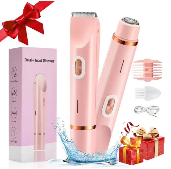 

2 in 1 Waterproof Rechargeable Electric Shaver Mini Women Bikini Trimmer Body Hair Remover Mini Double Headed Electric Epila