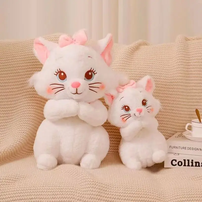 Cartoon Marie Cat Plush Doll The Aristocats Sleepy Face Marie Bow Plushies Doll Soft Stuffed Marie Cat Animal Children Gifts