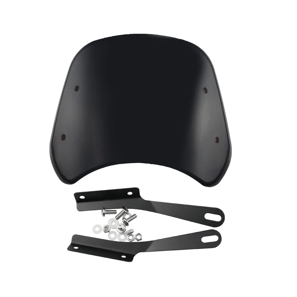 المصابيح الأمامية للدراجات النارية الزجاج الأمامي الأسود المغلفة منحرف الرياح الأمامي الزجاج الأمامي الترابية دراجة نارية الزجاج الأمامي #6