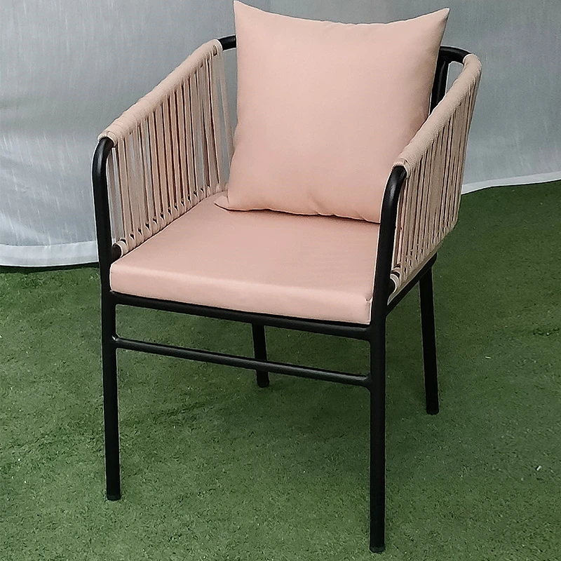 Silla con cordón para jardín al aire libre, calle comercial, cafetería