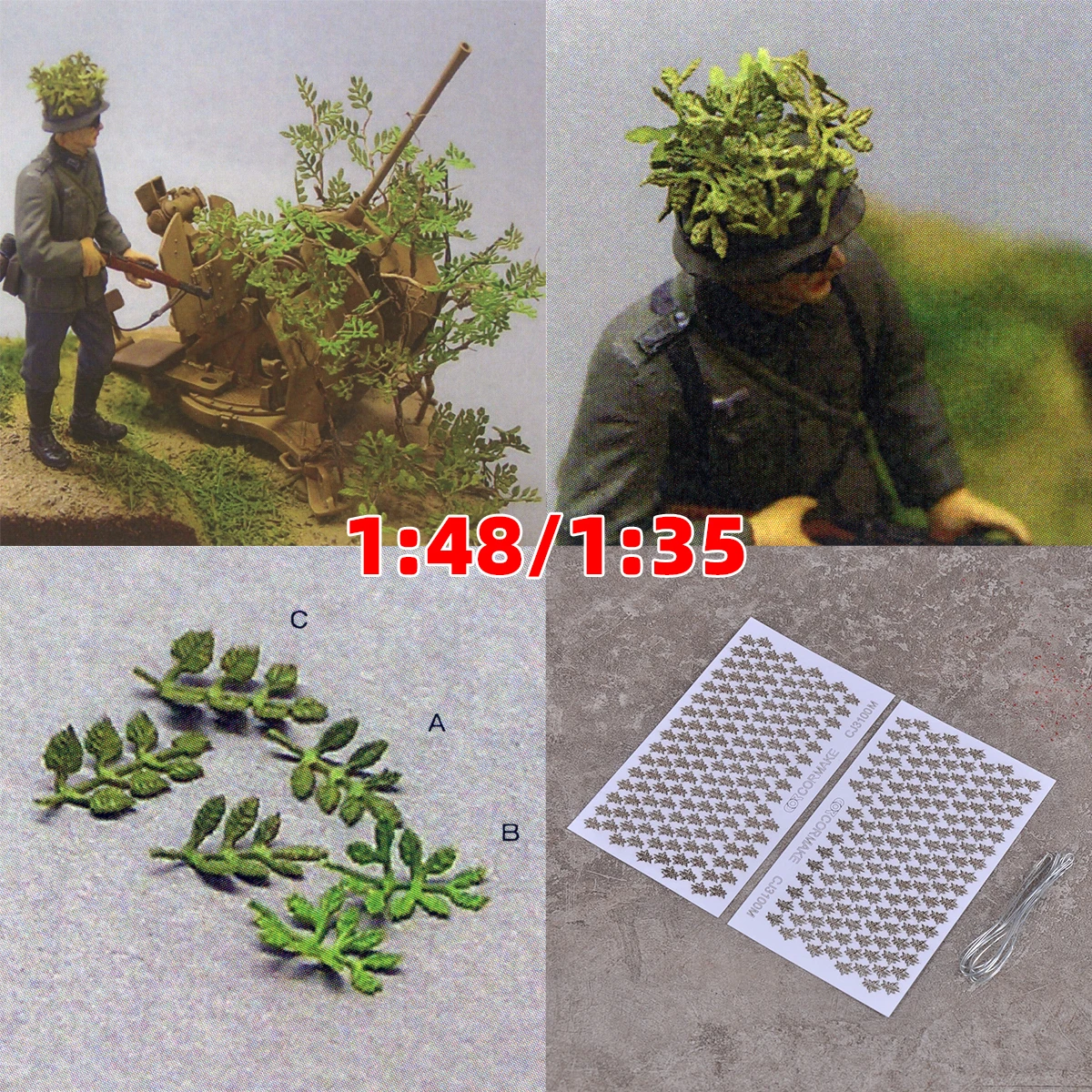 

Scale model kit Building plant camouflage leaf plants sand table diorama models 1/32 1:35 1/48