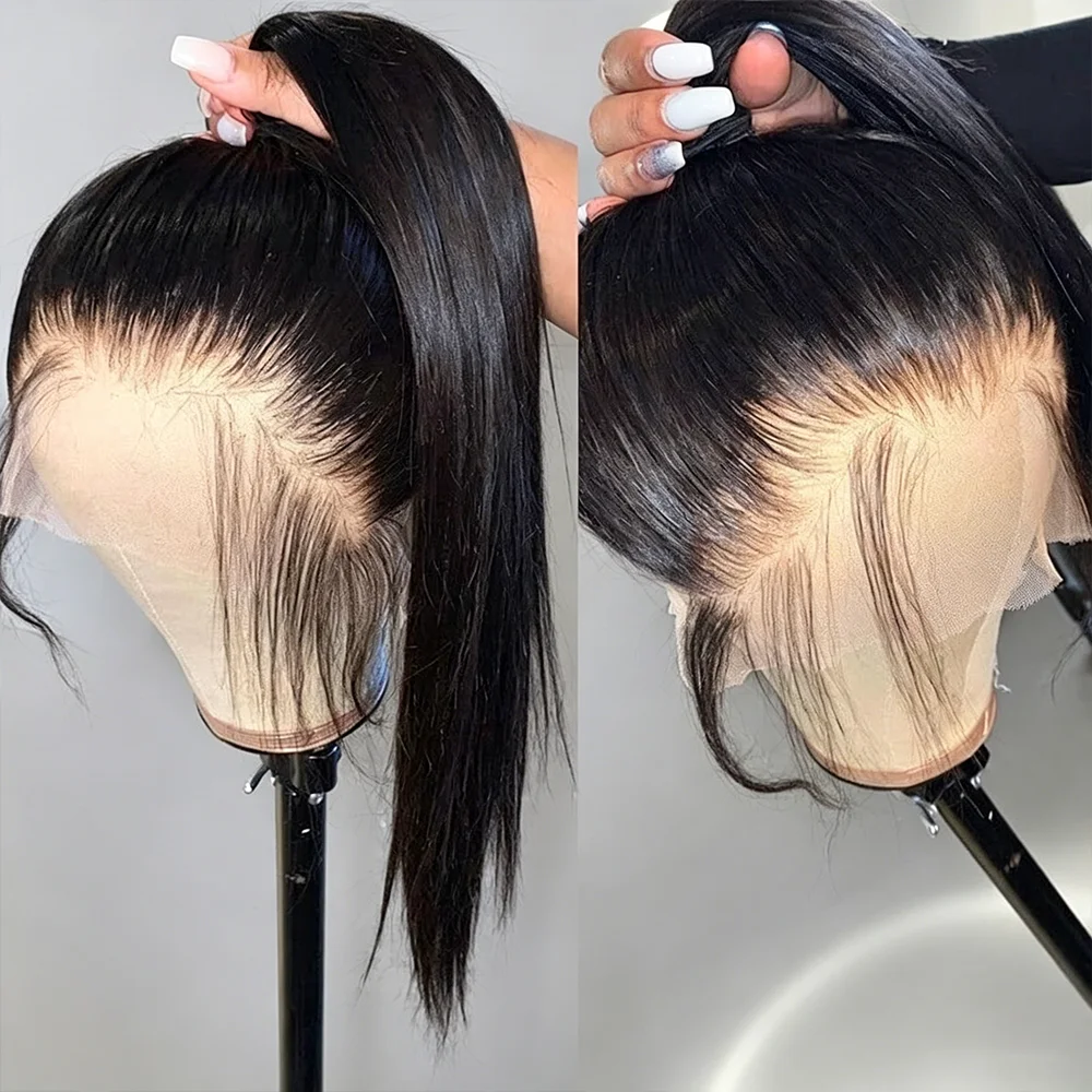 Body Wave 30 38 Inch 250% Density 360 Lace Front Wig Human Hair 13x6 HD Transparent Lace Frontal Wig Natural Black 100% Human Hair Wigs