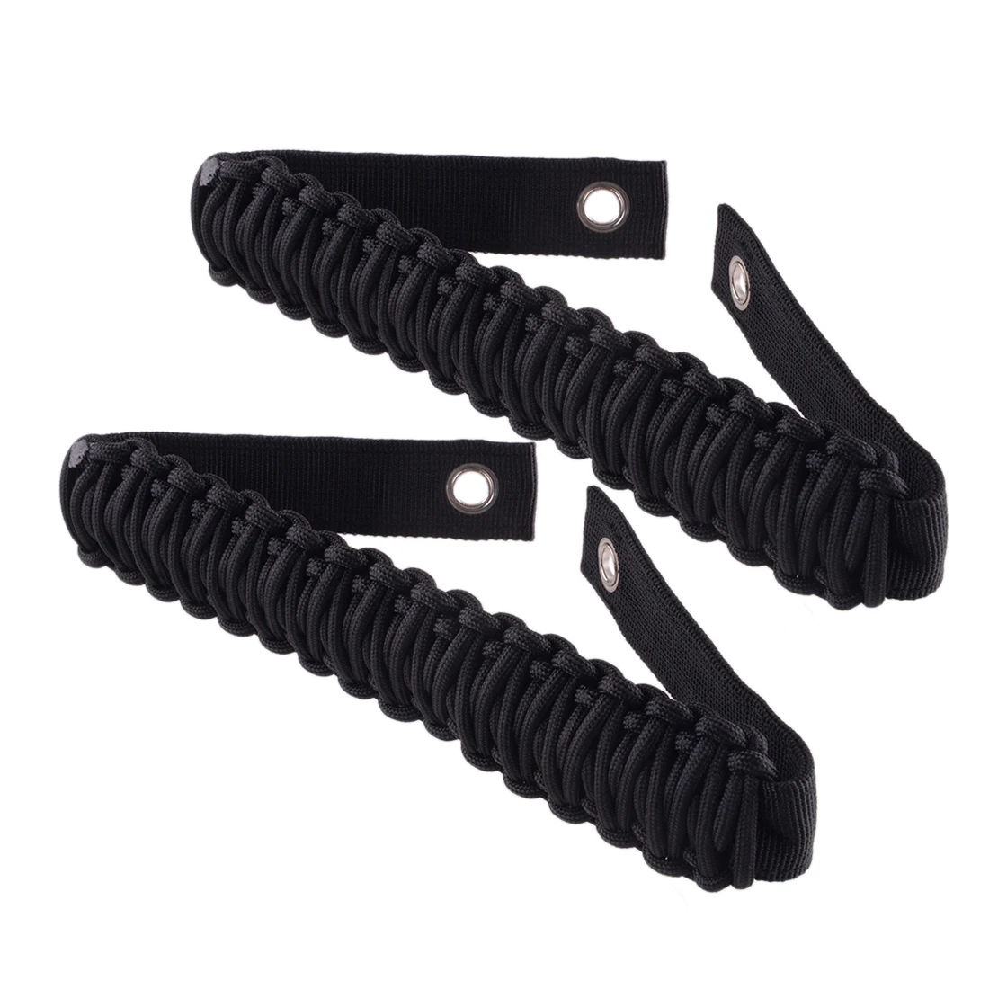 2pcs Car Braided Style Roll Bar Grab Handle Paracord Grip Black Polyester Fit for Ford Bronco 2 4 Door 2021 2022 2023