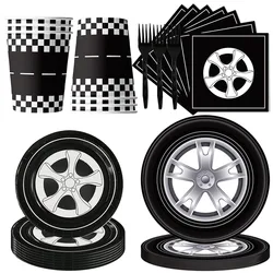 Race Car Wheel Paper Plates Napkins Cups Racing Car Race Track Party Supplies Two Fast Birthday Baby Shower Birthday Party Decor