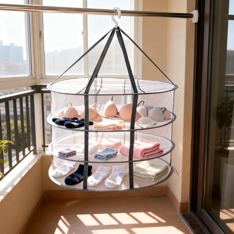 Folded Mesh Clothes Drying Net Rack Lay Flat Dry Hanger for Indoor Outdoor Delicates Towel Socks Swimsuit Hangers for Clothes