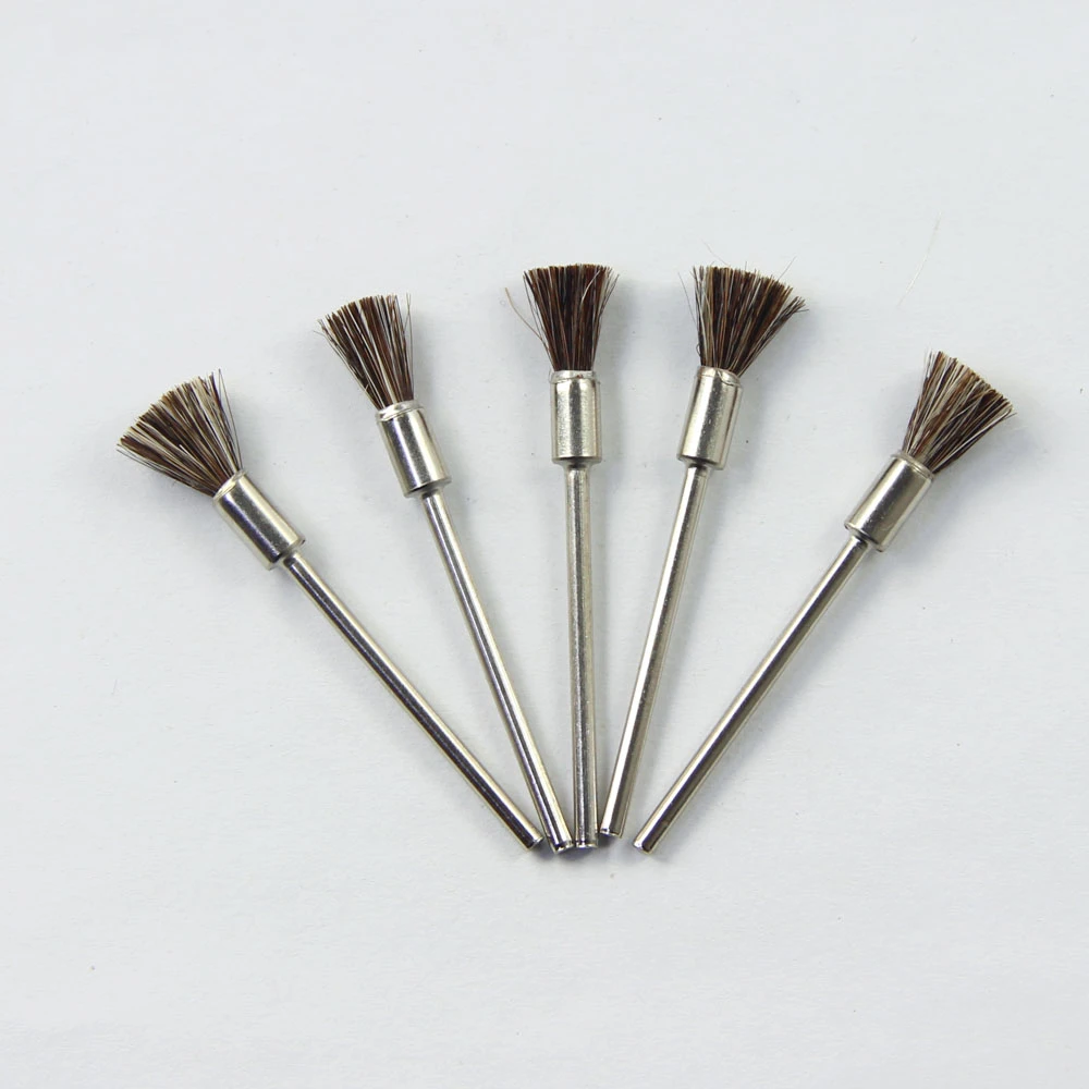 #05E05# 5pcs/pack Dental Polishing Pony Hair Brush For Low Speed Handpiece Grinding  Jade/Ceramic/Metal/Jewelry Dentistry Tool