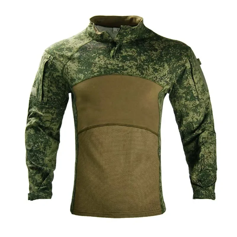 Men's Outdoor Tactical Shirts Zipper Airsoft Combat Tee Slim Shirt Hunting Clothes Airsoft Multicam T-shirt Fishing Men Clothing