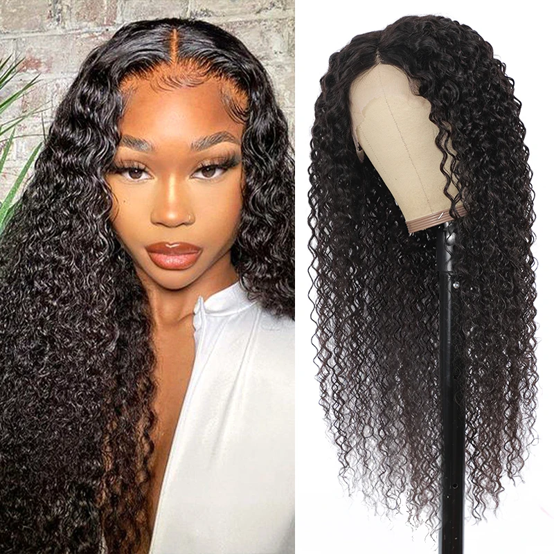 

Kinky Curly 13x4 Lace Front Human Hair Wigs For Black Women Pre Plucked Hairline Brazilian Remy 4x4 Lace Wig 150% Density SOKU