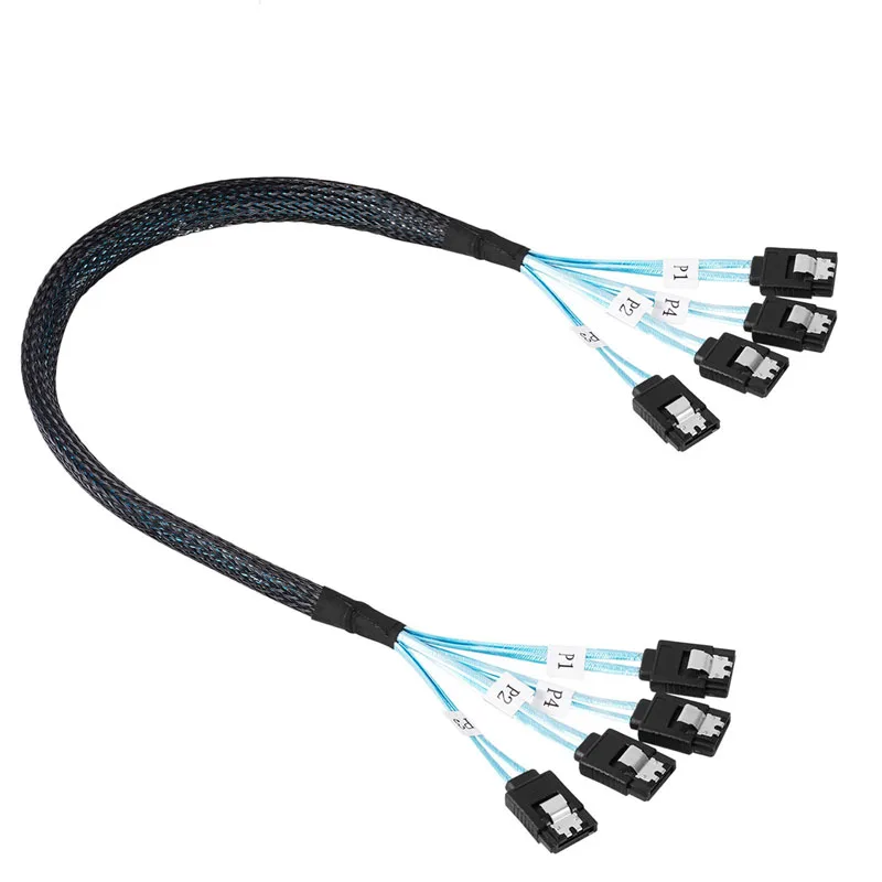 50CM Sas 6/4 Sata To 6/4 Sata Set Date 7 Pin Sata 3 Cable 6Gbps HDD/SSD Cable Cord For   Server Mining hard drives