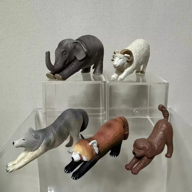 Animal criativo gashapon brinquedos elefante cabra menor panda lobo cão veado urso polar raposa adorável figura modelo ornamentos brinquedos