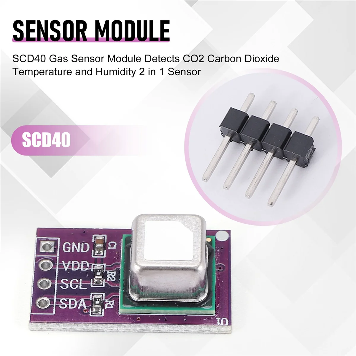 Il modulo sensore di gas A64I SCD40 rileva la temperatura e l'umidità del biossido di carbonio CO2 Sensore 2 in 1