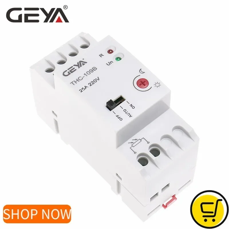 GEYA On Off Photocell Light Controller Switch with Sensor 16A 25A AC220V Din Rail Smart Light Switch