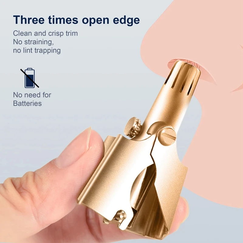 Nose Hair Trimmer Manual Waterproof Clippers For Men & Women, Smooth Trimming With Twelve Double-Edged Blades Easy Install