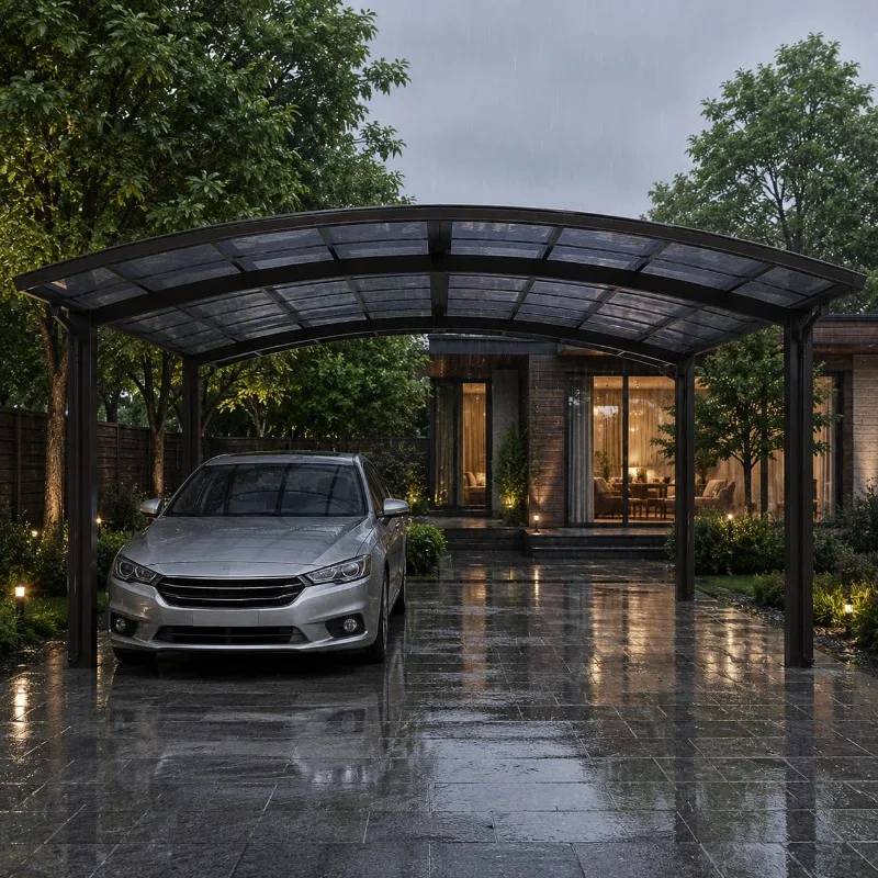 Carport for Outdoor Villa Garden Customized Permanent Steel Frame Car Sunshade Awning Shelter Multi Purpose Sun Shelter