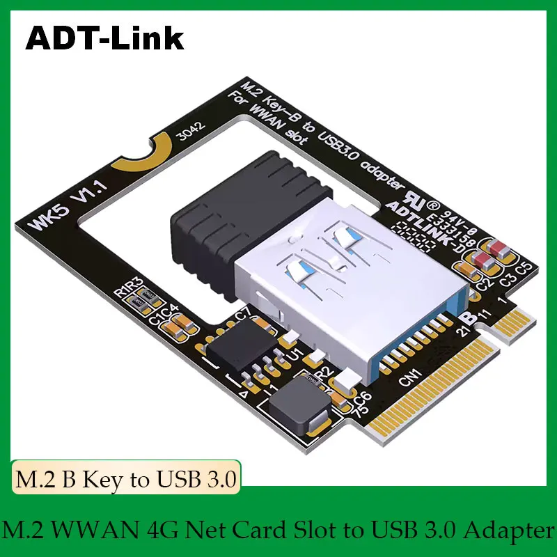 M.2 B-Key WWAN 4G Network Card Slot to USB 3.0 Interface NGFF Solid State Drive Wireless Bluetooth Wifi Adapter 30x42 Mm