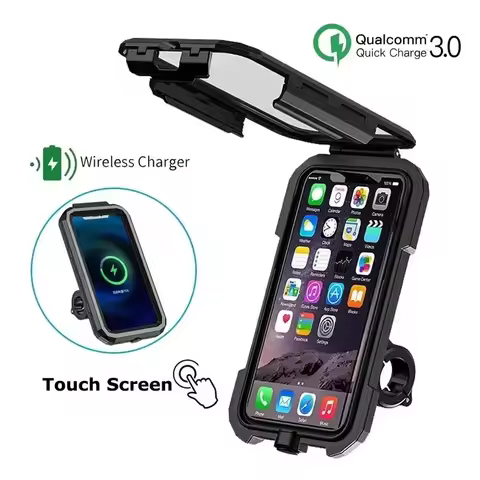 Motorcycle Wireless Charger Holder QC 3.0 Fast Charging Motorbike Phone Waterproof Cellphone Bicycle Stand For iPhone Samsung