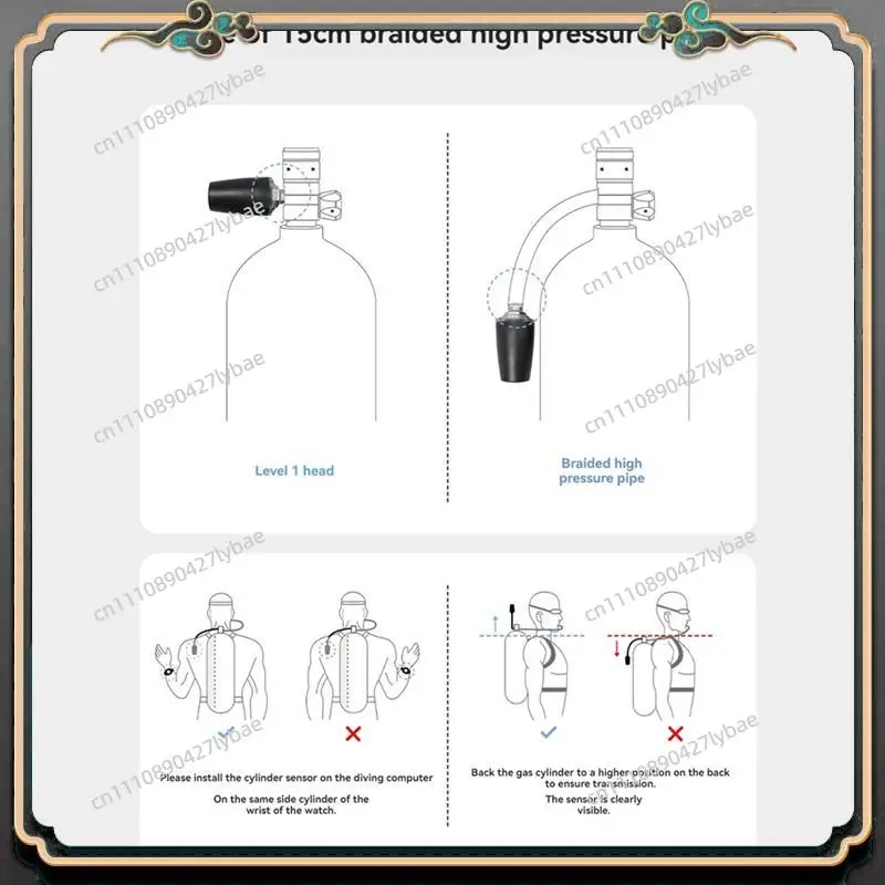 Premium Diving High Pressure Regulator Hose Professional Woven Flexible Safe Scuba Diving High Pressure Hose