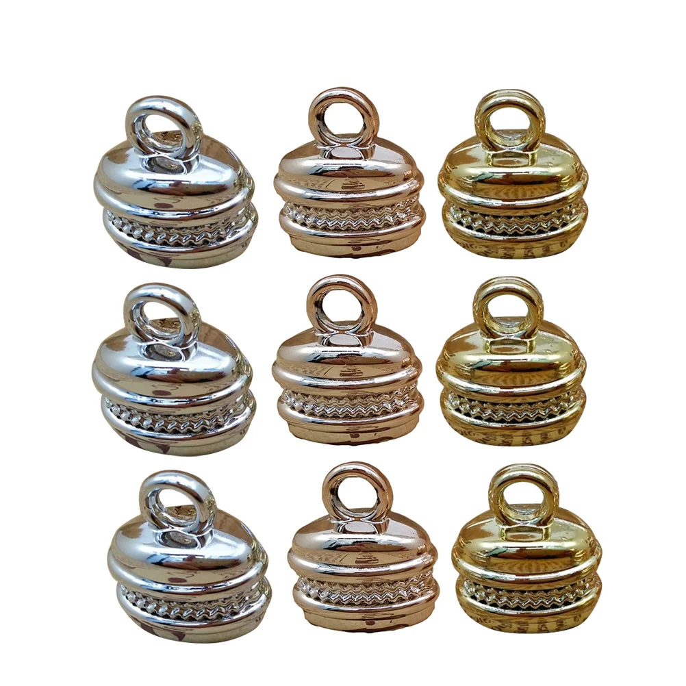 100Pcs Electroplate Tassel Cap DIY Jewelry Accessories Round Lace Design for Headbands Clothing Necklace Pendant Handmade Craft