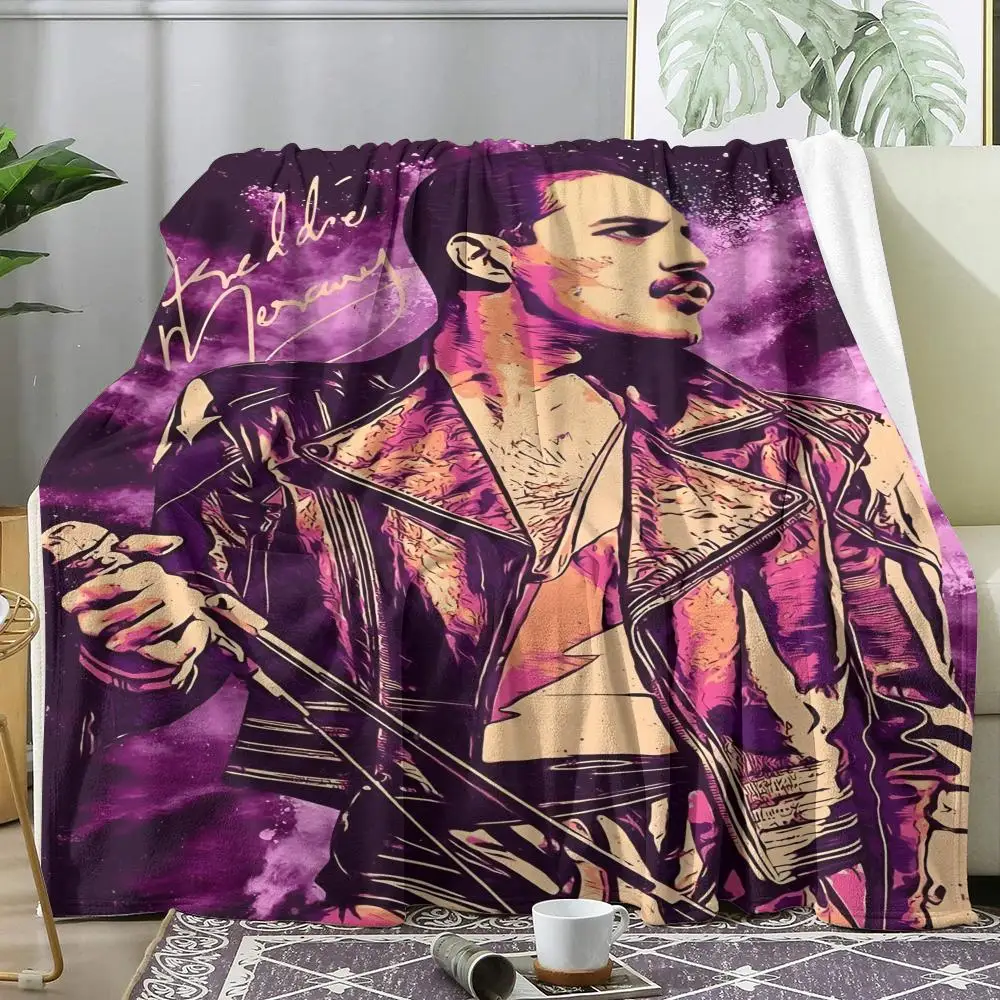 Iconic Rock Band Q-Queen Throw Soft Flannel Throw Summer Blanket Lightweight Cozy Nap Blanket for Sofa Bed Travel
