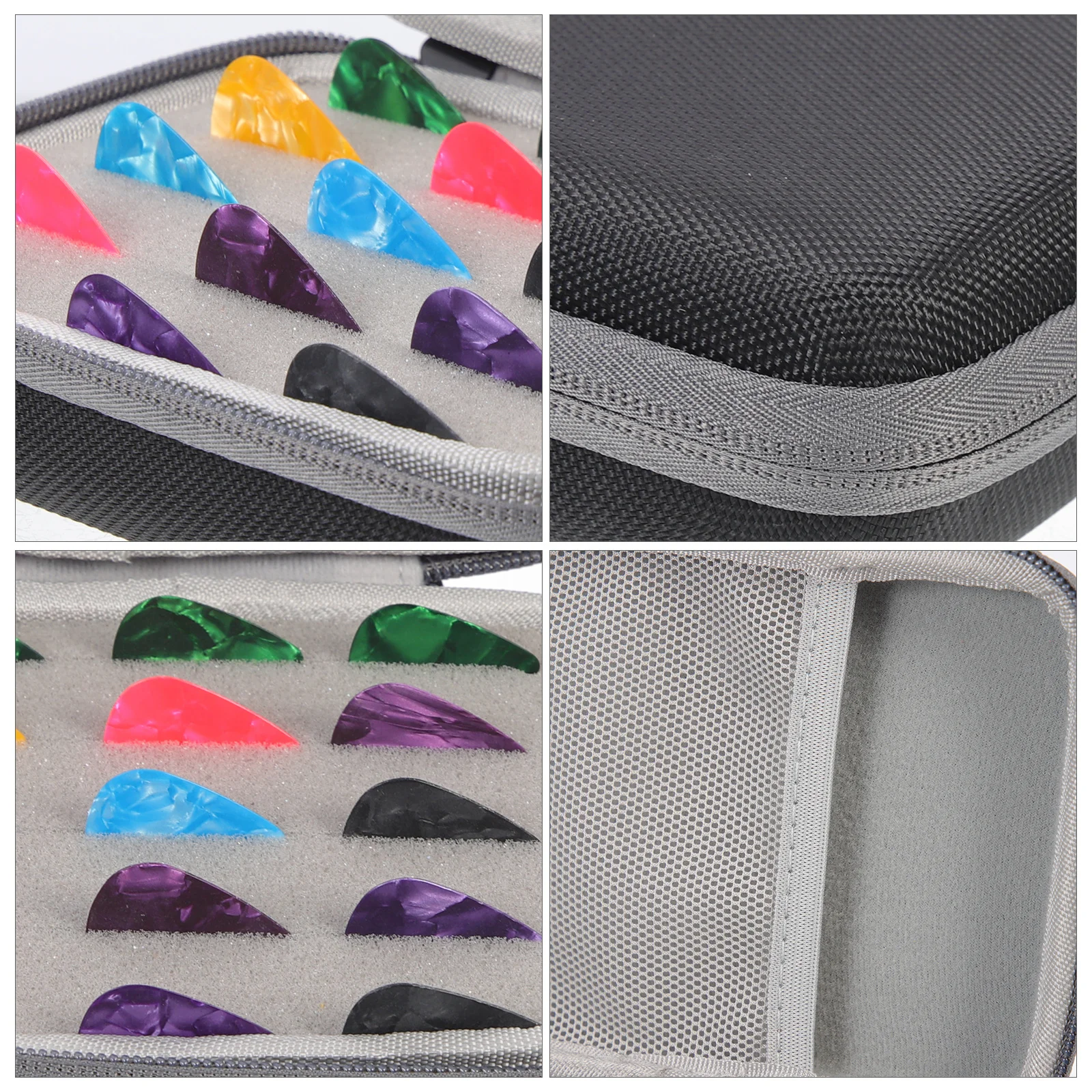 

1Set Guitar Picks with Bag Professional Plectrums Durable Materials Safe Use Finger Protection Full Bodied Sound