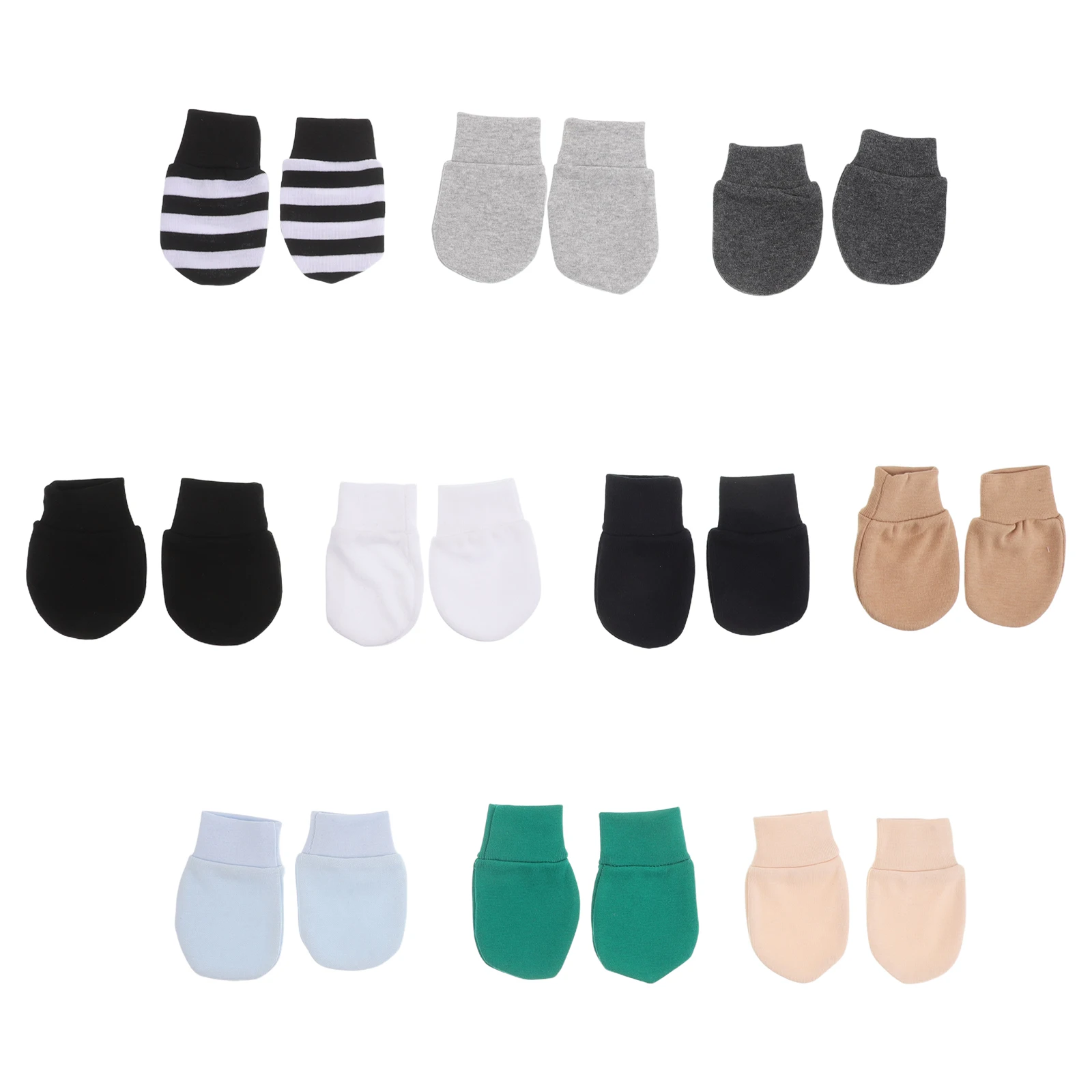 

10Pairs Baby Mittens Newborn Soft Breathable Single Layer Anti-Scratch Hand Covers Warm Protective Gloves for Autumn Winter